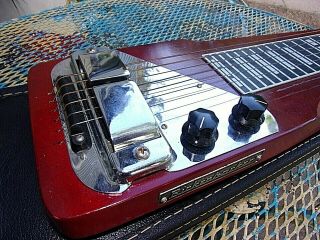 Vtg Rickenbacker 60 ' s Electro 105 minty Lap Guitar Red Fireglo Sounds good 6