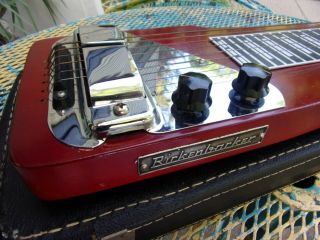Vtg Rickenbacker 60 ' s Electro 105 minty Lap Guitar Red Fireglo Sounds good 8