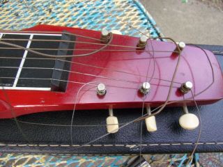 Vtg Rickenbacker 60 ' s Electro 105 minty Lap Guitar Red Fireglo Sounds good 9