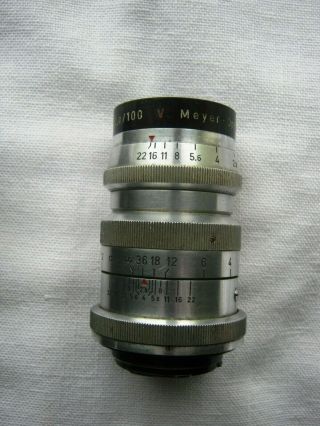 Meyer Optik Gorlitz 100mm F/2.  8 Trioplan Red V Exakta Mount Vintage Lens
