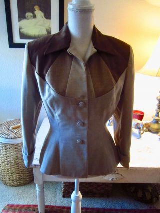 Vintage Lilli Ann Rare Sharkskin Of England Jacket / Size 6,  8/