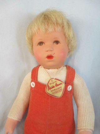Vintage German Kathe Kruse Doll Blonde Boy Tagged 324 Bobbele In Orig.  Box 12 "