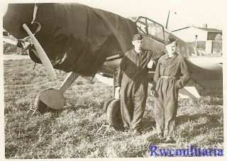 Rare Luftwaffe Ground Crewmen By Me - 109 Fighter Plane W/ Engine Covered