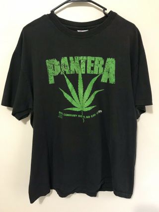 Men’s Size Xl Vintage Pantera Weed Tour T - Shirt Hanes 1991 Rare Green Leaf
