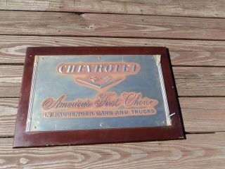 Vintage GM 1950 - 1960 Chevrolet dealership showroom frame plaque 24 