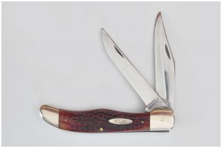 Vintage 1940 - 62 Case Xx 6265 Sab Folding Hunter 2 Blade Knife.  Red Bone No Res