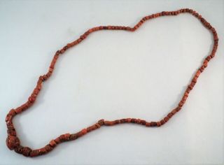 Vintage Antique Chinese CORAL BEAD NECKLACE Graduated No Clasp 29 
