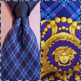 Gianni Versace Vintage Stunning Rare Piece Of Art Royal Medusa Silk Necktie 