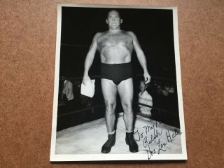 Vintage Doc Len Hall Pro Wrestler Autograph Signed 8 " X 10 " Photo