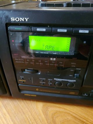 Vintage Sony CFD - 600 6 CD Changer Cassette AM FM Radio Stereo Boombox 2