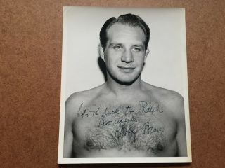 Vintage Bobby Bruns Pro Wrestler Autograph Signed 8 " X 10 " Photo