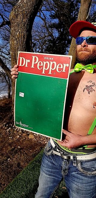 Vintage Old Dr Pepper Soda Pop Metal Menu Board Sign 20inx14in