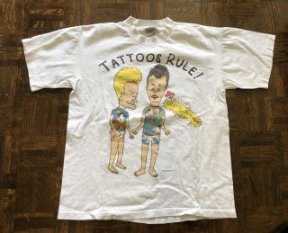 1994 Beavis And Butthead Tattoos Rule T - Shirt Size Xl Stanley Desantis Yakuza