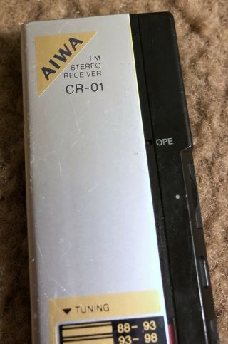 Aiwa CR - 01 Miniature FM Stereo Receiver Pocket (Rare Vintage) 2