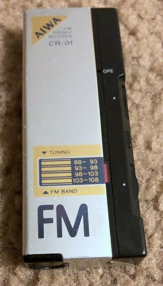 Aiwa CR - 01 Miniature FM Stereo Receiver Pocket (Rare Vintage) 3