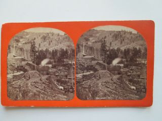 Rare,  1870s - 1880s Mine Scene,  " Belmont,  Montana " Stereoview,  T H Rutter,  Butte