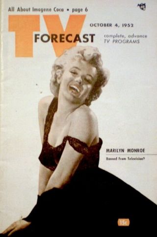 Tv Guide 1952 Marilyn Monroe Pre National Tv Forecast Bob Hope Ex/nm Rare