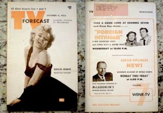 TV Guide 1952 Marilyn Monroe Pre National TV Forecast Bob Hope EX/NM Rare 3