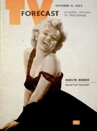 TV Guide 1952 Marilyn Monroe Pre National TV Forecast Bob Hope EX/NM Rare 4