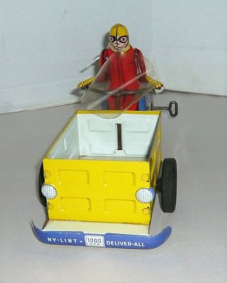 VINTAGE AMERICAN NYLINT POST WAR DELIVER - ALL MODEL 1000 SCOOTER WINDUP TIN TOY 3