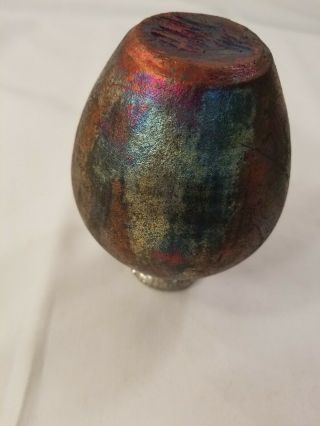 Bruce Odell Raku Ceramic Vase Iridescent Vintage Fine Art 1994 7