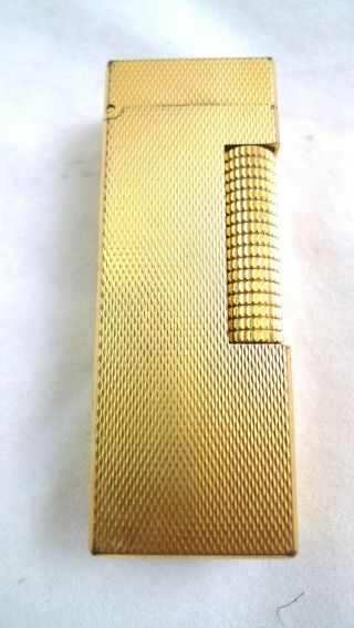 Vintage Dunhill Gold Plate Lighter Swiss Made Green Malachite Top