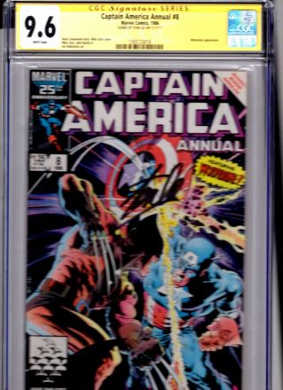 Captain America Annual 8 Cgc Ss 9.  6 Signed By Stan Lee Key Rare Wolverine