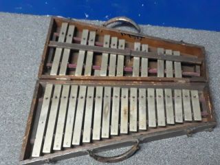 Vintage Chicago Special Patented Glockenspiel Xylophone Bells W/wood Case Deagan