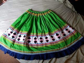 Vintage Miccosukee Seminole Handmade Patchwork Skirt