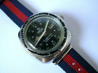Vintage MORTIMA SUPERDATOMATIC men ' s watch Old French made mechanical DIVER,  60s 3