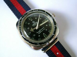 Vintage MORTIMA SUPERDATOMATIC men ' s watch Old French made mechanical DIVER,  60s 8