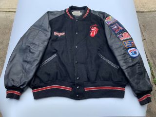 Vintage 1980s Rolling Stones Varsity Jacket Custom Embroidered Patches Size 3xl