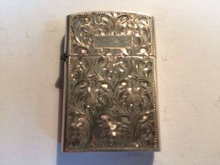 Vintage Sterling Silver Cigarette Lighter Hand Tooled Unengraved