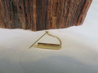 Vintage 14k Yellow Gold Mens Tie Tack Bar Pin Signed Ma Israel