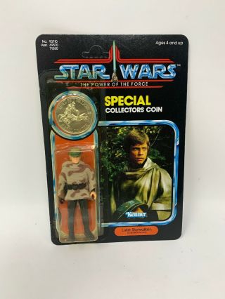 Kenner Vintage Star Wars: Power Of The Force Luke Skywalker Poncho 1985 Moc Potf