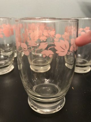 (10) Vintage Pyrex Pink Gooseberry Water / Juice Glasses Correlle Medium 4