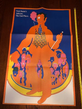 The Inferno 1967 Barbara Freed Vintage Poster By Seymour Chwast 28x18 Pushpin