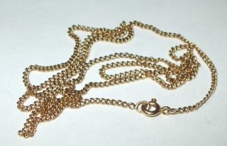 Vintage Solid 14k Yellow Gold Curb Cuban Link Chain Necklace 21 " X1.  5mmx4.  2gr