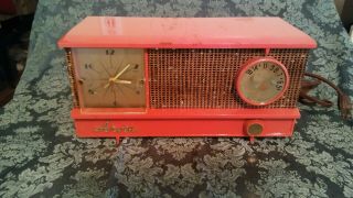 Vintage 1950s Arvin Atomic Retro Old Mid Century Antique Clock Radio