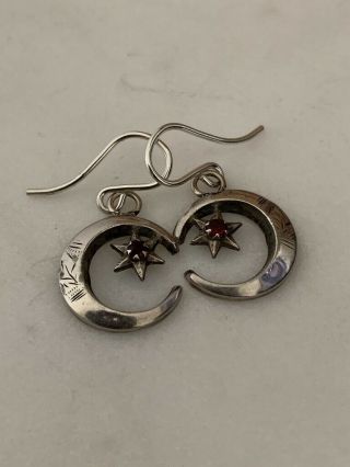 Sterling Silver Hallmarked Moon Stars Earrings 1902 2