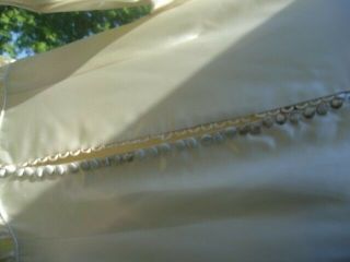 Vintage 1940s Beaded Ivory Liquid Satin Bridal Wedding Gown W/ORIG CROWN & VEIL 8