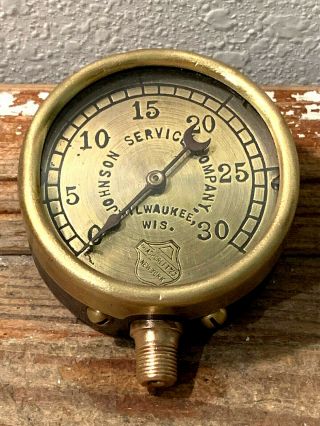LATE 1800s Vintage ASHCROFT Brass Pressure Gauge,  Steampunk,  Antique,  Steam 5