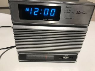 Vintage Sears Talking Machine Alarm Clock 934.  23920150 Am/fm