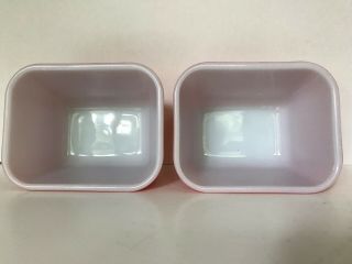 2 vintage Pyrex pink refrigerator dishes with lids 501 - C 4