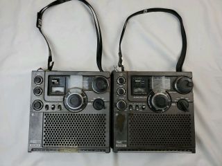 Two Vtg Sony Icf - 5900w Fm/am Multi Band Short Wave Radio Receiver Fix Or Parts