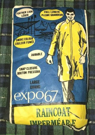 Expo 67 Branded Raincoat Montreal Worlds Fair Exposition Quebec Vintage