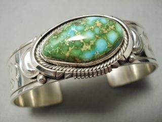 Important Damale Turquoise Vintage Navajo Sterling Silver Bracelet