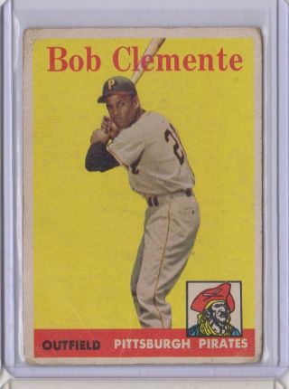 1958 Topps Roberto Clemente 52 Vintage Pirates Star Hof Legend $300 Hbv Vg S - 2