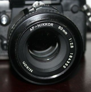 RARE Near NIKON F3 AF Camera With AF - Nikkor 1:2.  8 80mm Lens 4