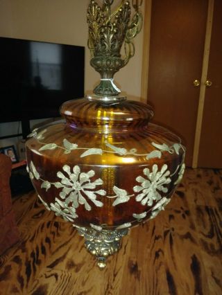 Loevsky & Loevsky Wmc Amber Iridescent Glass Lamp Vtg.  475.  00
